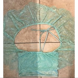 Blackmilk Clothing Mint Flouncing Crop Top